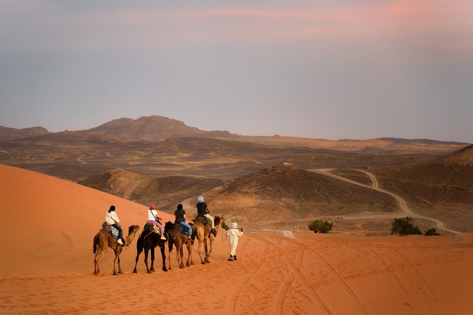 Coucher de soleil sur le Sahara